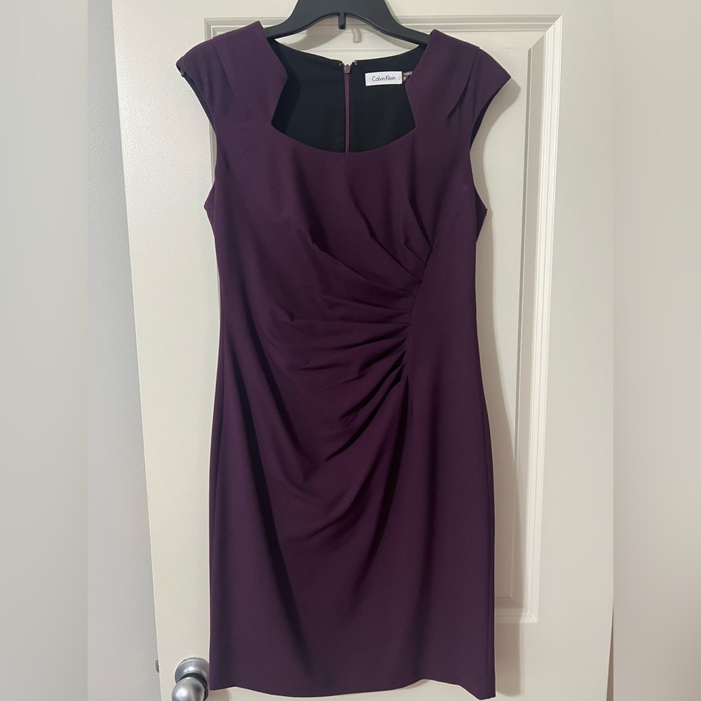 Calvin Klein Deep Purple Ruched Dress